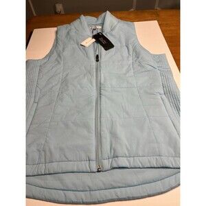 Peter Millar Lightweight Mystic Blue Full Zip Vest Women’s Sz L - MSRP $189